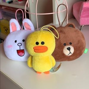 Line Friends Plushy Keychains